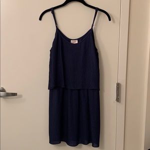 Parker navy accordion mini dress